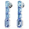 Millenia damla küpeler, Sekizgen kesim, Renk geçişli, Mavi, Rodyum kaplama - Swarovski, 5696516