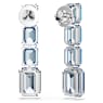 Millenia drop earrings, Octagon cut, Color gradient, Blue, Rhodium plated - Swarovski, 5696516