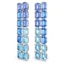 Millenia clip earrings, Octagon cut, Color gradient, Long, Blue, Rhodium plated - Swarovski, 5696517
