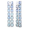 Millenia clip earrings, Octagon cut, Color gradient, Long, Blue, Rhodium plated - Swarovski, 5696517