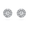 Eternity halo stud earrings, Lab-grown diamonds 0.45 ct tw, Round shape, Sterling silver - Swarovski, 5697108