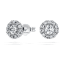 Eternity halo stud earrings, Lab-grown diamonds 0.45 ct tw, Round shape, Sterling silver - Swarovski, 5697108