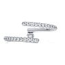 Anneau ouvert Eternity, Diamants de synthèse 0,2 ct tw, Forme ronde, Or blanc 18 carats - Swarovski, 5697689