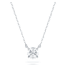 Eternity solitaire pendant, Lab-grown diamonds 0.5 ct tw, Round shape, 18K white gold - Swarovski, 5697767