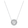 Eternity Strahlenkranz Solitär-Anhänger, Im Labor gezüchtete Diamanten 0,59 ct tw, Runde Form, 18K Weißgold - Swarovski, 5697769
