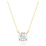 Eternity 솔리테어 펜던트, 랩 그로운 다이아몬드 1ct tw, 라운드 쉐입, 18K 옐로우 골드 - Swarovski, 5697770