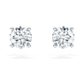 Clous d’oreilles solitaire Eternity, Diamants de synthèse 1 ct tw, Forme ronde, Or blanc 18 carats - Swarovski, 5697773