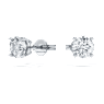Clous d’oreilles solitaire Eternity, Diamants de synthèse 1 ct tw, Forme ronde, Or blanc 18 carats - Swarovski, 5697773