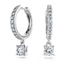 Eternity drop earrings, Lab-grown diamonds 0.7 ct tw, Round shape, 18K white gold - Swarovski, 5697774