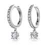 Eternity drop earrings, Lab-grown diamonds 0.7 ct tw, Round shape, 18K white gold - Swarovski, 5697774