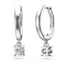 Eternity drop earrings, Lab-grown diamonds 0.7 ct tw, Round shape, 18K white gold - Swarovski, 5697774