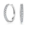 Anneaux d'oreilles Eternity, Diamants de synthèse 0,5 ct tw, Forme ronde, Larges, Or blanc 18 carats - Swarovski, 5697775