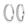 Eternity Kreolen, Im Labor gezüchtete Diamanten 0,5 ct tw, Runde Form, Groß, 18K Weißgold - Swarovski, 5697775