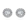 Clous d’oreilles halo Eternity, Diamants de synthèse 1,25 ct tw, Forme ronde, Or blanc 18 carats - Swarovski, 5697776