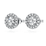 Clous d’oreilles halo Eternity, Diamants de synthèse 1,25 ct tw, Forme ronde, Or blanc 18 carats - Swarovski, 5697776