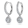 Eternity 드롭 이어링, 랩 그로운 다이아몬드 1.1ct tw, 라운드 쉐입, 18K 화이트 골드 - Swarovski, 5697777