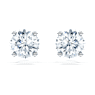 Eternity solitaire stud earrings, Lab-grown diamonds 2 ct tw, Round shape, 18K white gold - Swarovski, 5697779