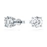 Eternity solitaire stud earrings, Lab-grown diamonds 2 ct tw, Round shape, 18K white gold - Swarovski, 5697779