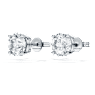 Eternity solitaire stud earrings, Lab-grown diamonds 2 ct tw, Round shape, 18K white gold - Swarovski, 5697779