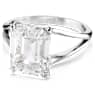 Stilla cocktail ring, Octagon cut, White, Rhodium plated - Swarovski, 5697985