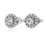 Eternity halo stud earrings, Lab-grown diamonds 0.75 ct tw, Round shape, 18K white gold - Swarovski, 5698156