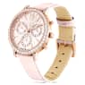 Matrix Tennis Chrono Uhr, Schweizer Produktion, Lederarmband, Rosa, Roségoldfarbenes Finish - Swarovski, 5698300