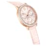 Matrix Tennis Chrono Uhr, Schweizer Produktion, Lederarmband, Rosa, Roségoldfarbenes Finish - Swarovski, 5698300