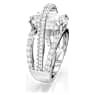 Hyperbola แหวนค็อกเทล, ผสมผสานเหลี่ยมเจียระไนหลายหลายรูปแบบ, ขาว, เคลือบโรเดียม - Swarovski, 5698476