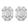 Orecchini a clip Lucent, Taglio ottagonale, Bianchi - Swarovski, 5698525