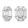 Orecchini a clip Lucent, Taglio ottagonale, Bianchi - Swarovski, 5698525