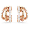 Anneaux d'oreilles Hyperbola, Tailles variées, Mini, Blanches, Placage de ton or rosé - Swarovski, 5698702