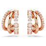Hyperbola hoop earrings, Mixed cuts, Mini, White, Rose gold-tone plated - Swarovski, 5698702