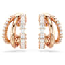 Pendientes de aro Hyperbola, Tallas mixtas, Mini, Blancos, Baño tono oro rosa - Swarovski, 5698702