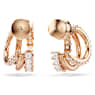 Pendientes de aro Hyperbola, Tallas mixtas, Mini, Blancos, Baño tono oro rosa - Swarovski, 5698702