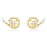 Snake stud earrings, Crystal pearl, Mixed cuts, Year of the Snake, White, Gold-tone plated - Swarovski, 5698888