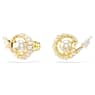 Snake stud earrings, Crystal pearl, Mixed cuts, Year of the Snake, White, Gold-tone plated - Swarovski, 5698888