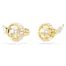 Snake stud earrings, Crystal pearl, Mixed cuts, Year of the Snake, White, Gold-tone plated - Swarovski, 5698888