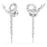 Snake drop earrings, Mixed cuts, Year of the Snake, White, Rhodium plated - Swarovski, 5698891