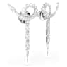 Snake drop earrings, Mixed cuts, Year of the Snake, White, Rhodium plated - Swarovski, 5698891