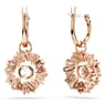 Idyllia drop earrings, Mixed cuts, Flower, Pink, Rose gold-tone plated - Swarovski, 5699085