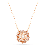 Idyllia pendant, Mixed cuts, Flower, Pink, Rose gold-tone plated - Swarovski, 5699086