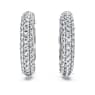 Eternity 후프 이어링, 랩 그로운 다이아몬드 2ct tw, 라운드 쉐입, 18K 화이트 골드 - Swarovski, 5699134