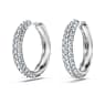 Eternity 후프 이어링, 랩 그로운 다이아몬드 2ct tw, 라운드 쉐입, 18K 화이트 골드 - Swarovski, 5699134