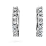Eternity hoop earrings, Lab-grown diamonds 0.1 ct tw, Round shape, Small, 18K white gold - Swarovski, 5699135