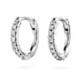 Eternity hoop earrings, Lab-grown diamonds 0.1 ct tw, Round shape, Small, 18K white gold - Swarovski, 5699135
