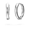 Eternity hoop earrings, Lab-grown diamonds 0.1 ct tw, Round shape, Small, 18K white gold - Swarovski, 5699135