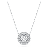 Eternity 單鑽光環鏈墜, 總重 1 克拉培育鑽石, 圓形, 18K 金（白色) - Swarovski, 5699183