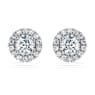 Orecchini a lobo halo Eternity, Diamanti creati in laboratorio 2 ct tw, Forma rotonda, Oro bianco 18 K - Swarovski, 5699185