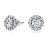 Orecchini a lobo halo Eternity, Diamanti creati in laboratorio 2 ct tw, Forma rotonda, Oro bianco 18 K - Swarovski, 5699185