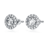 Orecchini a lobo halo Eternity, Diamanti creati in laboratorio 2 ct tw, Forma rotonda, Oro bianco 18 K - Swarovski, 5699185